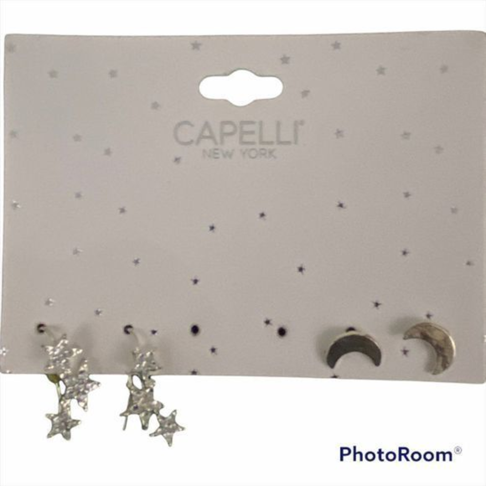 🌿4/$35🌿CAPELLI OF NEW YORK Moon and Star‎ Earrings